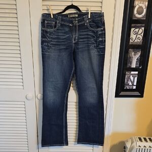 BKE Dark Blue Straight Leg Jeans